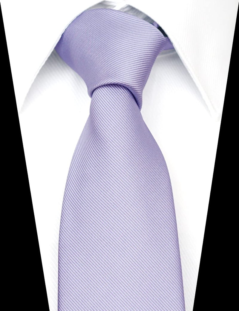 ZENXUS Solid Skinny Ties for Men, 2.5 inch Slim Lilac Lavender Ties Bulk for Wedding and Activities, 5-Pack - Image 3